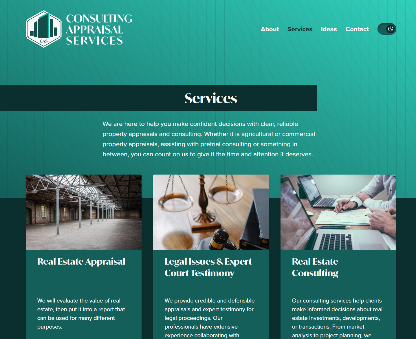 Consulting and Appraisal Services — homepage