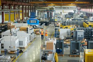 Inspection underway in a plant workshop.